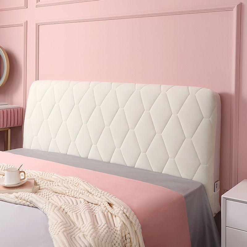 All-inclusive Super Soft Smooth Quilted Head Cover Thicken Velvet Headboard Cover Solid Color Bed Back Dust Protector Cover