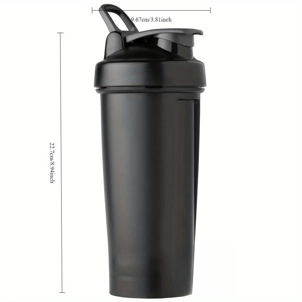 1 Pack Shaker Cup Protein Powder Shaker Cup with Metal Stirring Ball 20OZ Water Cup with Flip Lid Suitable for Outdoor Sports