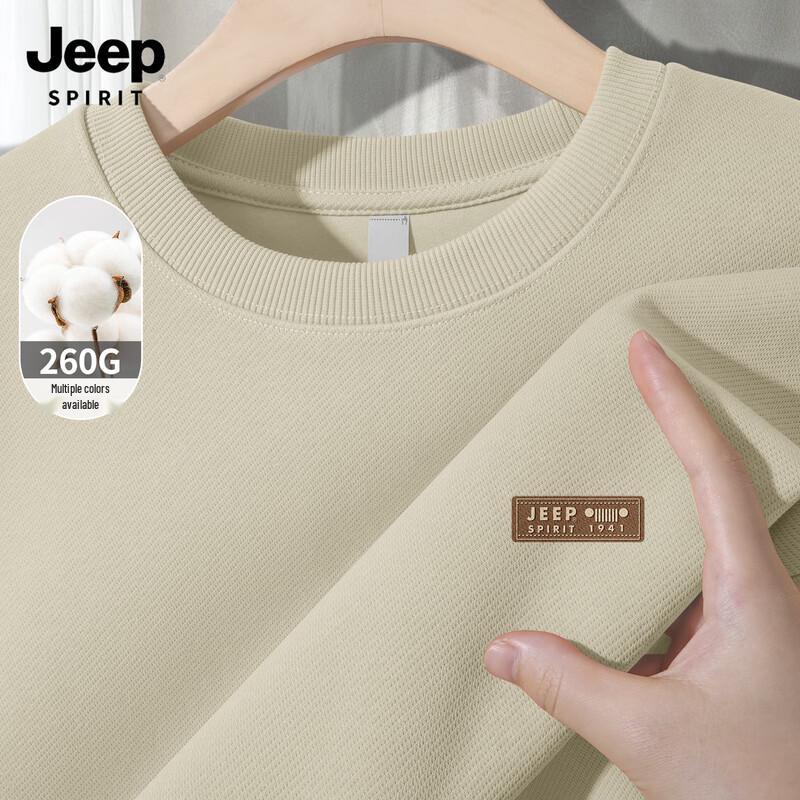 JEEP SPIRIT Men's Loose Fit Round Neck Pullover Sweatshirt