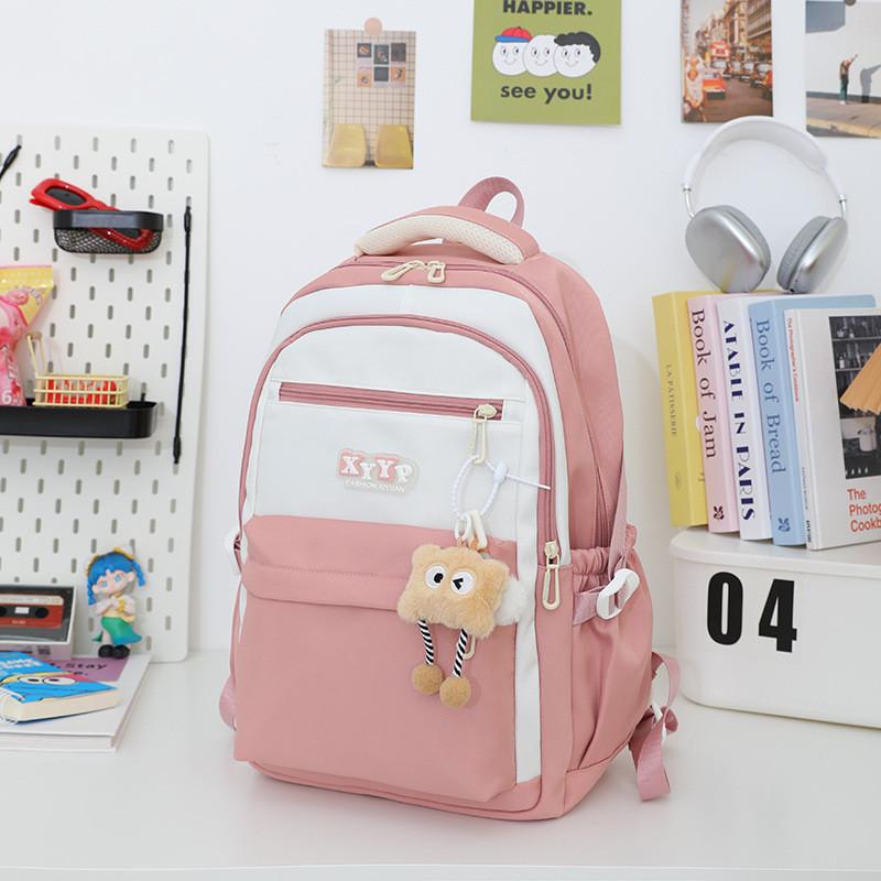 Oxford Cloth Student Backpack With Large Capacity And Arched Shoulder Straps For School Use