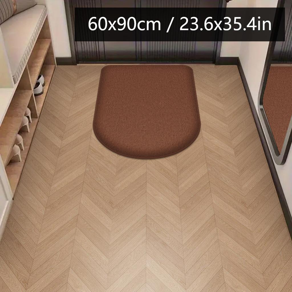 Solid Color Flannel Entrance Mat Large Size Shoe Bench Foot Pad Entry Foot Wipe Water Absorbent Cushion Study Carpet