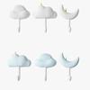 3Pcs Cloud Moon Hooks No-Punch Non-Marking Adhesive Backed Adhesive Hooks Kitchen Bathroom Wall Cute Hooks