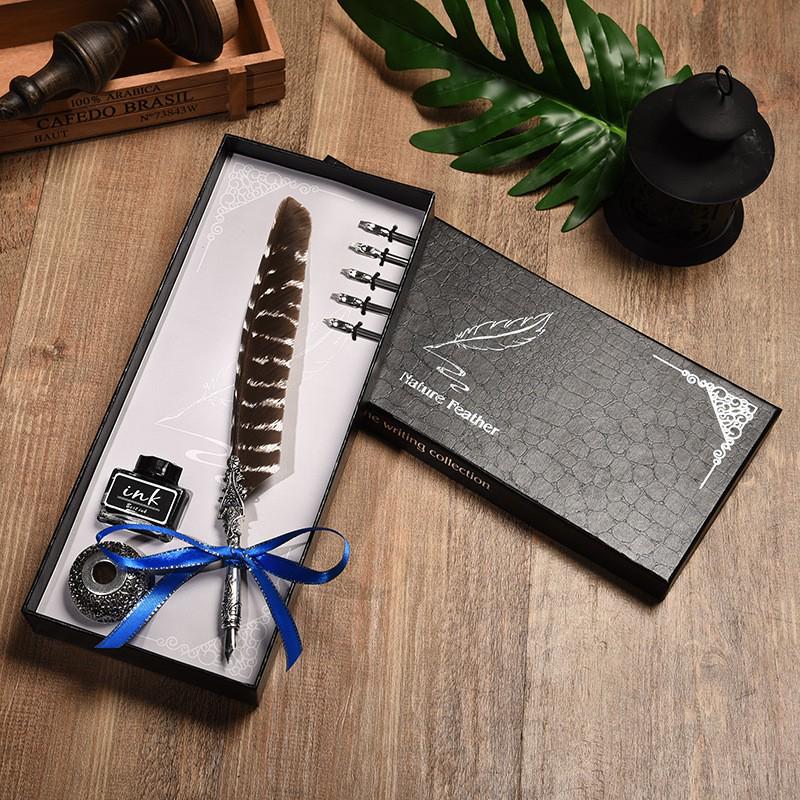 Harry Potter Vintage Feather Dip Pen Gift Set with Stainless Steel Nib