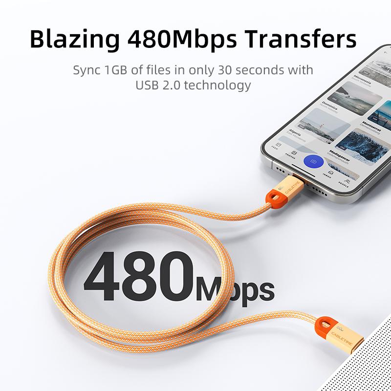 CABLETIME USB C to USB C Cable 60W 480Mbps Fast Charging Cable 3A Braided Type C to Type C Cable for Moble Phone Laptop HUAWEI