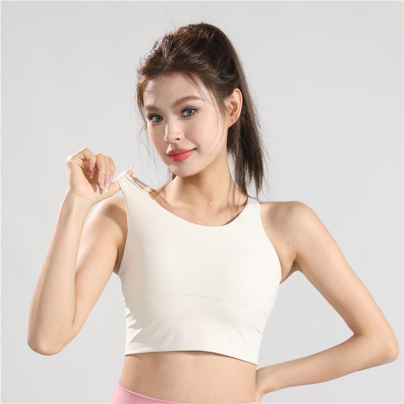 

Женский бюстгальтер для йоги с полной чашкой без косточек, спортивный бюстгальтер с перекрестной спиной, противоударный бюстгальтер без косточек, сексуальное дышащее быстросохнущее нижнее белье для фитнеса XL абрикосовый