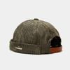 Trendige Retro-Kapitänsmütze Einfarbige Verstellbare Schirmlose Mütze Beanie Cord Hip Hop Vermieter-Mütze Unisex
