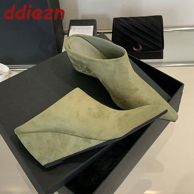 Chinelos Plataforma Femininos Bico Fino Moda Sandálias Slides Femininas Moda Primavera Verão Chinelos Plataforma Femininos Mules Sapatos 2025 Novo