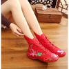 Fashion Embroidery Shoes Handmade Women's Embroidered Canvas Ballet Flats Ladies Comfortable Chinese Ballerinas Vegan