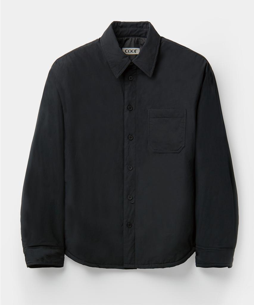 Kueo Minimal Padded Shirt Jacket (Black)
