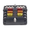 Bloc siguranțe cu 6 căi ATC ATO Cutie siguranțe lamelare Impermeabil 12V?24V DC cu indicator LED pentru automobil
