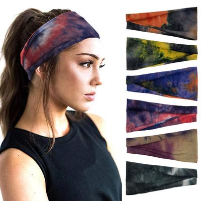 Tie-dye potiskový potítko na čelo pro jógu a cvičení Čelenka pro venkovní sporty Čelenka do vlasů