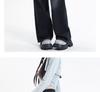 Dark Blue High-Waisted Wide-Leg Jeans for Women - Autumn/Winter 2025 Retro Casual Straight Floor-Length Pants
