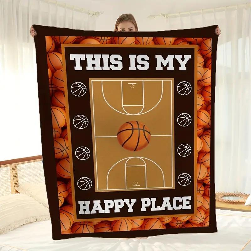 

Basketball-themed pattern digital-printed polyester Bedroom velvet flannel cover blanket Fleece soft cover blankets for beds 30x40in
