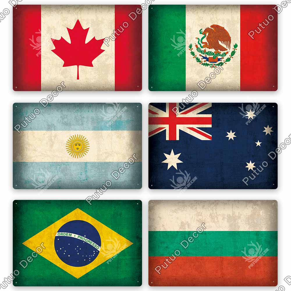 Dekorationsflagga Vintage Plakett Metallplatta Tennskylt Väggkonst Dekoration Affischer Man Cave Bar Pub Vardagsrum Hem Järnmålning