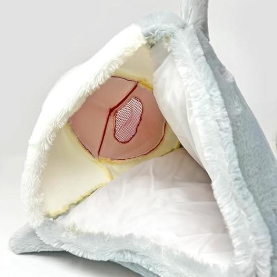 [Panda] [Instagrammable] Fluffy Animal Plush Masks: Black Cat, Shark, and Dinosaur (Shark)