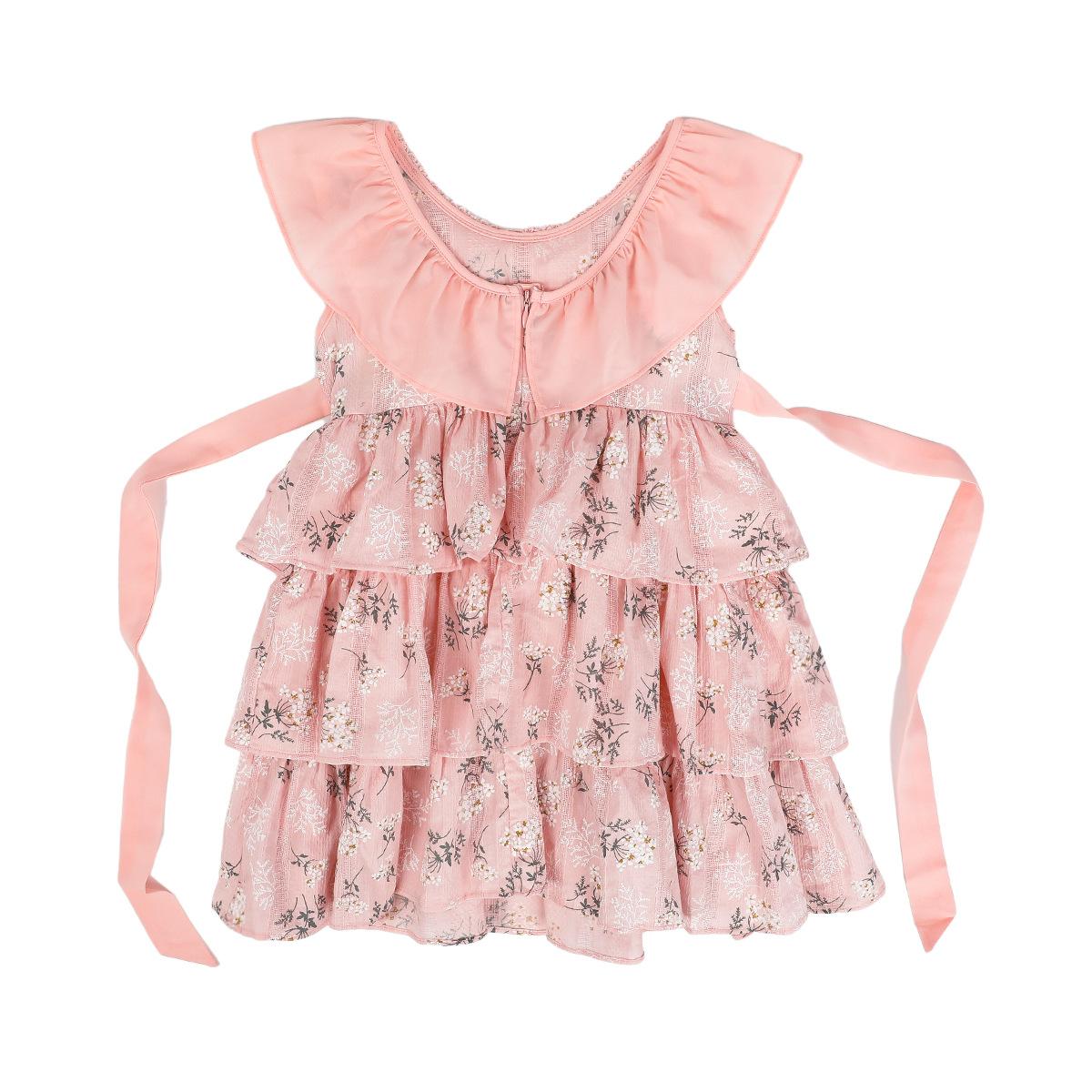 

Летнее праздничное белое платье для девочек, льняное повседневное платье принцессы без рукавов, детское платье с тортом для девочек 4T розовый