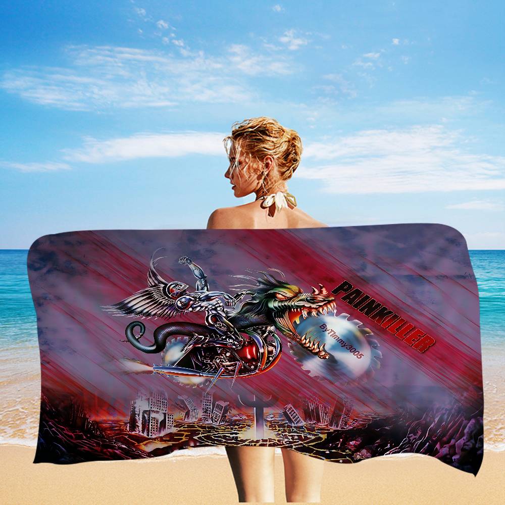 J-Judas P-Priest ROCK BAND Asciugamano da Bagno Microfibra Morbido Assorbente Traspirante Per Ragazza Bambini Decorativo Cartone Animato Asciugamano da Spiaggia