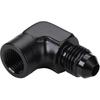 4AN Male Flare to 1/8 NPT Female 90 Degree Fitting Adapter Aluminum Black