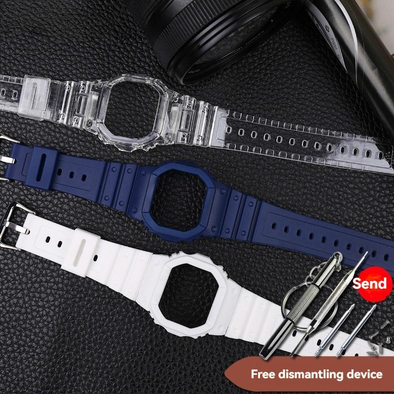 Resin Strap Case for DW5600 DW-5600 GW-B5600 DW-5610 GW-5610 GW-B5600 Waterproof Watch Bracelet Bezel Shell Watchband Case