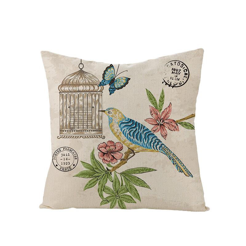 New Retro Flower Pillow Cover Polyester Home Pillow Living Room Sofa Cushion Cushion