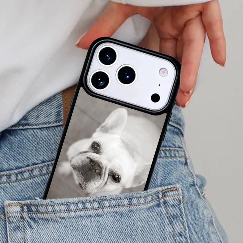 Cute French Bulldog Boston Terrier Phone Case for iPhone 16e 15 14 13 12 17 Pro Max Plus Air 17pro Cover Coque