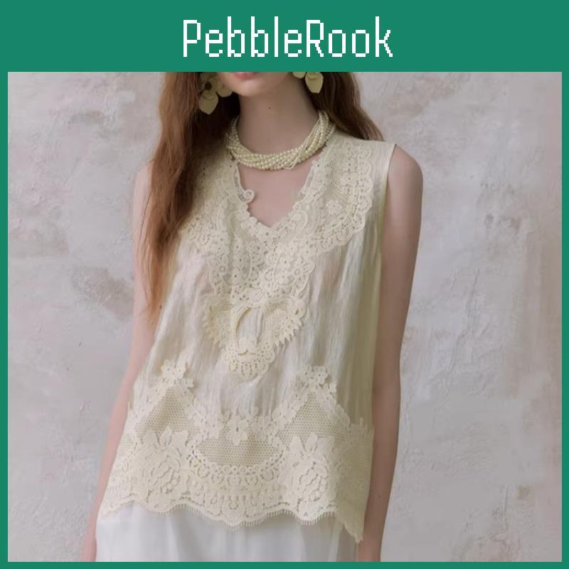 New Dimanaf Vest Tshirt 2026 Women Lace Oneck Hollow Summer Style Basic Tops Tees Loose Vest