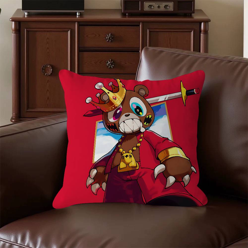 K-Kanye West Bear Personalized Pillow Dust Cover Bedroom Kids Party Decoration Pillowcase Birthday Children Gift