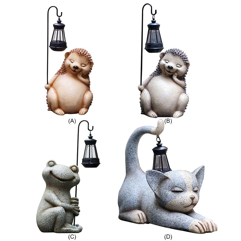 Garden Art with Solar Lantern Outdoor Lawn Decor Garden Frog Ornament with Solar Outdoor Light for Patio Balcony Yard Lawn Decor