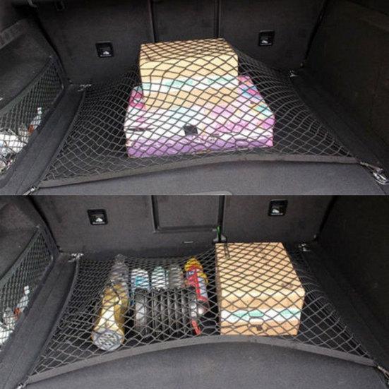 Car SUV Rear Trunk Boot Floor Cargo Luggage Net Elastic Mesh Storage Fixed Set