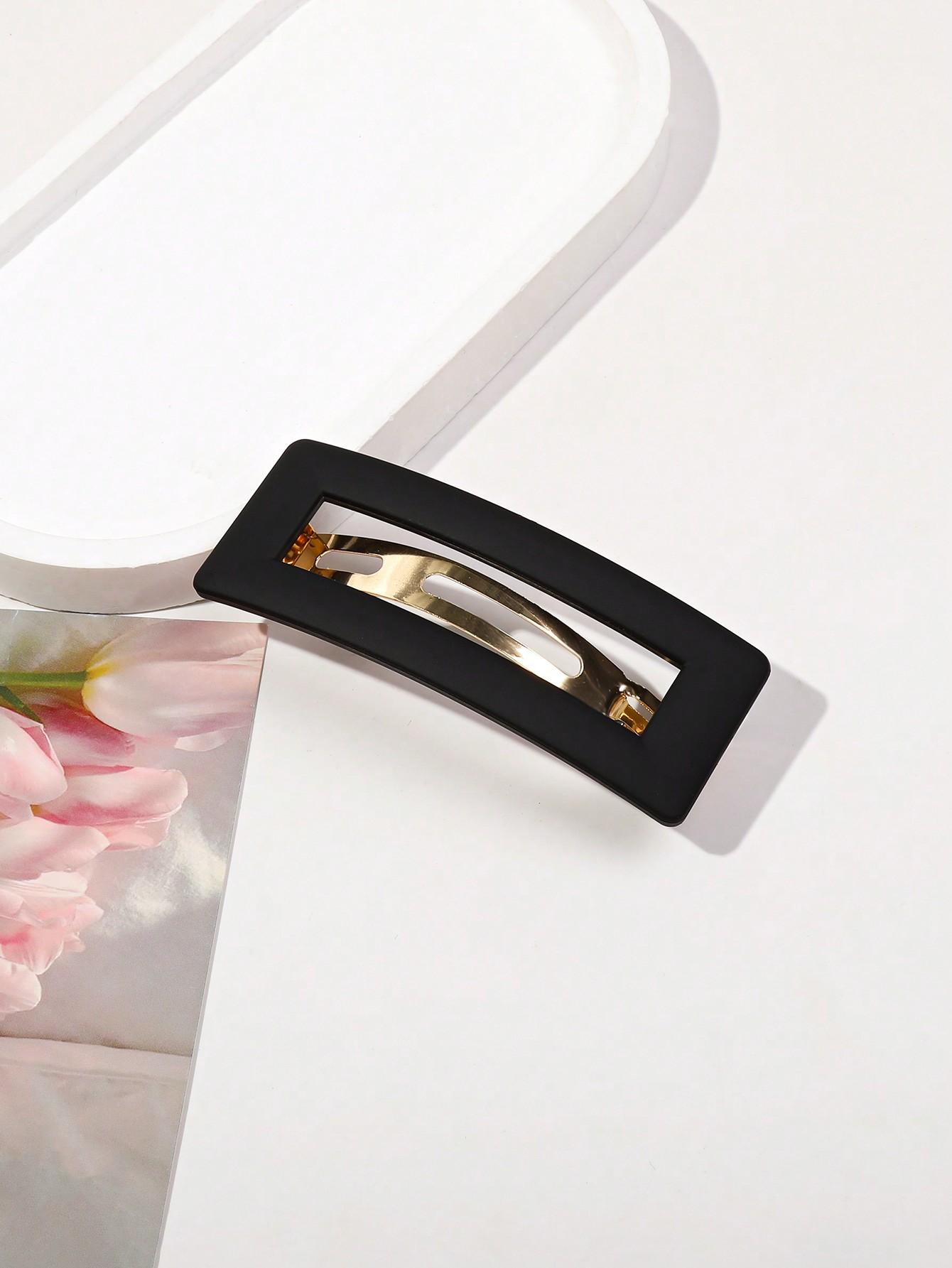 

1 шт., французская квадратная матовая выдолбленная пружинная заколка, одна заколка для волос для женщин с густыми тонкими волосами, зажим с сильной фиксацией