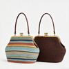 Luxuriöse unregelmäßige Damen-Umhängetasche, Sommer-Strand-Strohhut-Handtasche, Marke, Große Kapazität, Clip-Clutch, Elegante Abendtasche