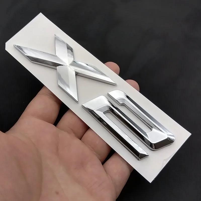 3D ABS Chrom Schwarz Logo X2 Buchstaben Aufkleber Abzeichen Decals Auto Heckklappe Emblem Für BMW X2 F39 U10 M35i 2024 2025 2019 Zubehör uq2