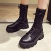 Fashion Spring Autumn Women Ankle Boots High Heels Platform Shoes Femme White Black Short Boots Lace Up Ladies Party Shoes Plus Size