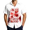 Men's Casual Short Sleeve Halloween Print Shirt for Everyday Wear