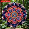 2D flat 20*20cm1pc Vintage Floral Mandala high quality Signage, Fantastic round wall art plaque with Symmetrical harmony&bright flowers for bars,