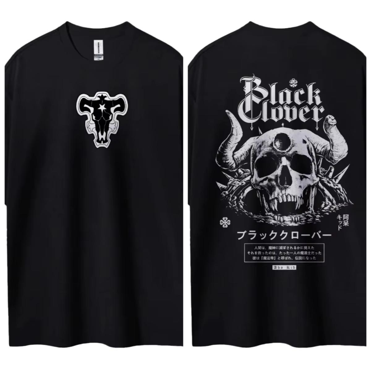 Japanese anime Black Clover Tshirt Unisexs Cotton Casual Round Neck Tshirt Short Sleeve Summer Sports Casual Short Sleeve Top 2XL