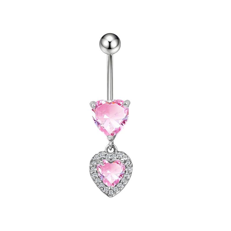 Gaibei Heart-shaped Bow Navel Ring - European & American Trendy Style Belly Button Jewelry