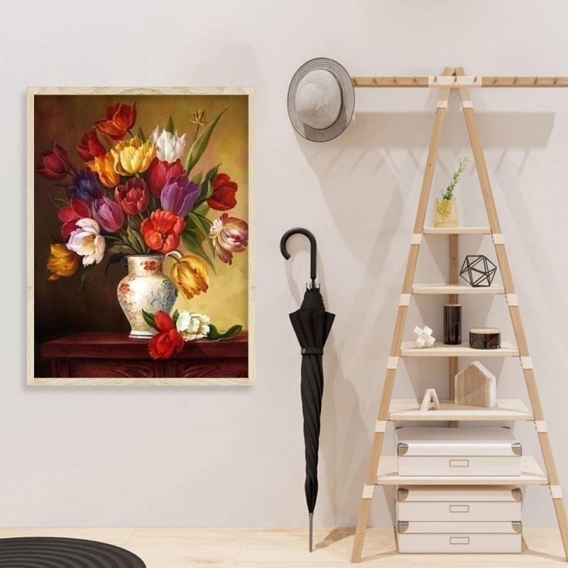 

Алмазная вышивка Цветы тюльпана Ручная алмазная живопись Вышивка Мозаика Крестом Full Square 20X30CM