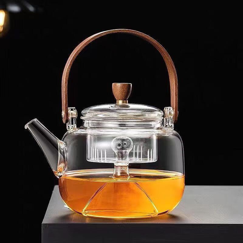 Shangqi Walnut & Glass Dual-Function Teapot