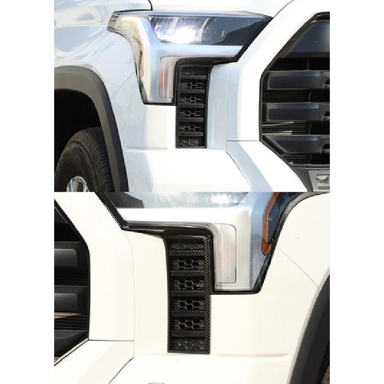 for Toyota Tundra   ABS Carbon Front Mesh Grill Molding Cover Trim 2pcs