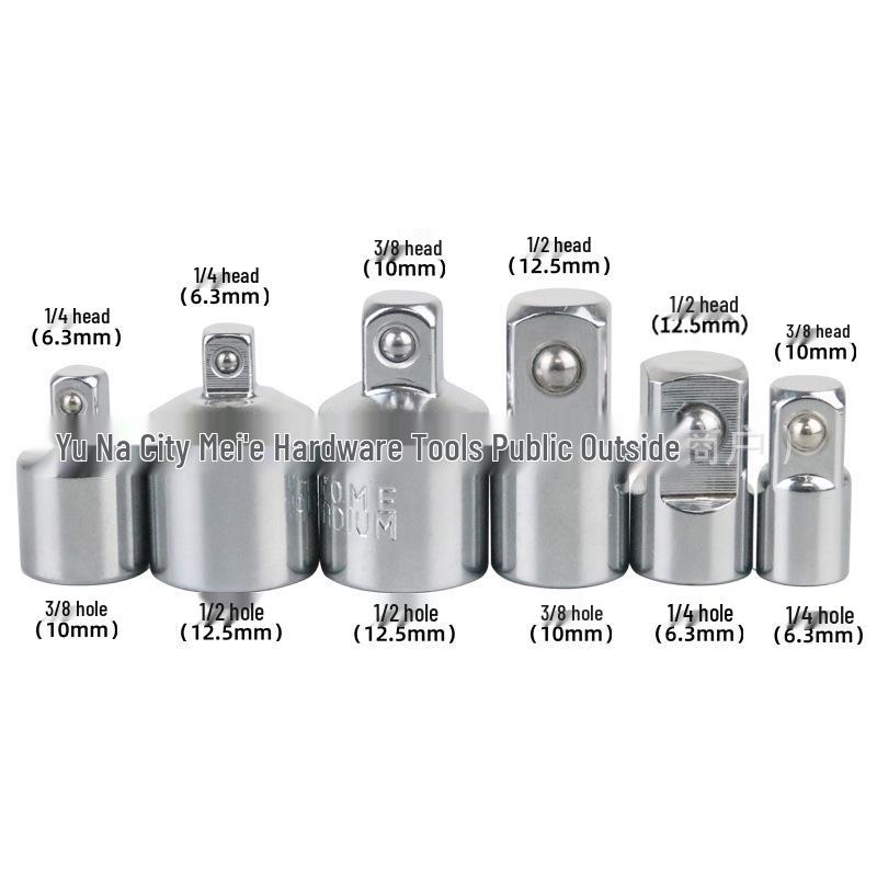 Austauschbares Ratschenschlüssel-Adapterset: 1/2" bis 3/8" bis 1/4" Fliegengrößen - CRV.