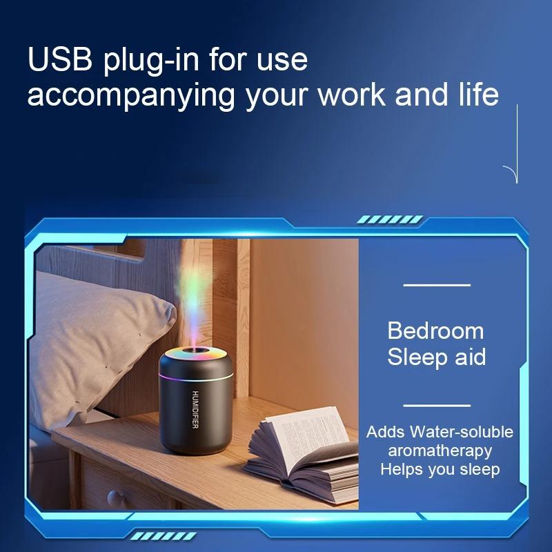 Mini Humidificateur d'Air 180ML USB Aromathérapie Diffuseur d'Arômes Électrique avec Lumières Colorées Purificateur d'Huiles Essentielles Créateur de Brume Lumières Pour Voiture Maison Chambre