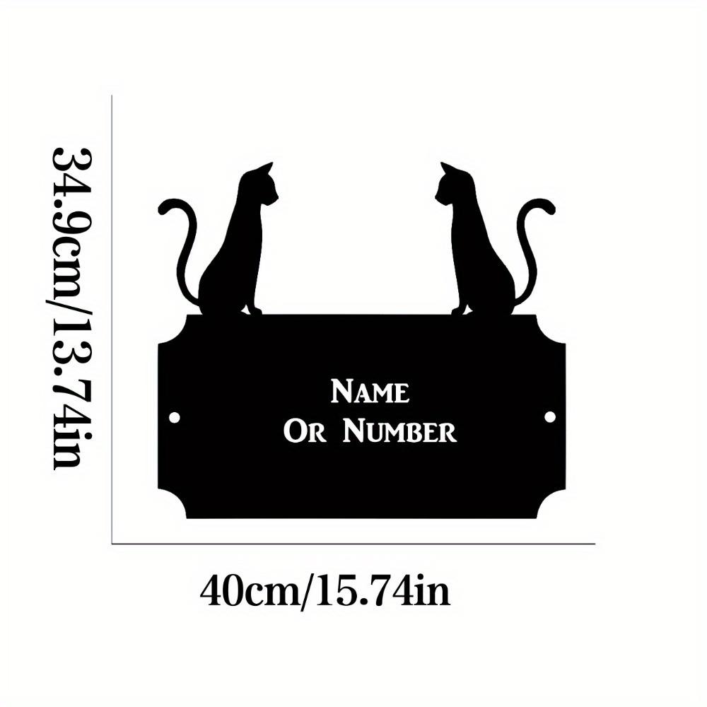 

1pc Personalized Cat Metal Sign House Number Plaque Indoor Outdoor Door Garden Lawn Decor