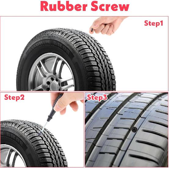 50 Pcs Tire Repair Rubber Nail Kit,Tire Repair Plugs,Rubber Tire Plug Fast Tool Self-Service Repair Nail For Car Motorcycle Truck (2 Size)
