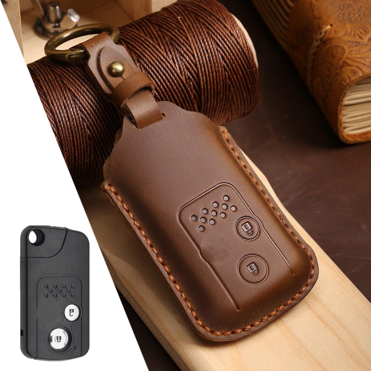 

Honda Key Protective Cover: Genuine Leather Shell for Accord, Odyssey, Fit
