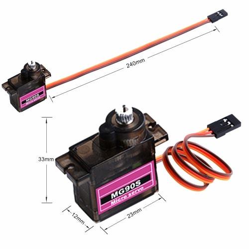 WINGONEER 10pcs MG90S ZOHD Volantex Metal Gear RC Micro Servo for Airplane RC Helicopter Car Boat Models