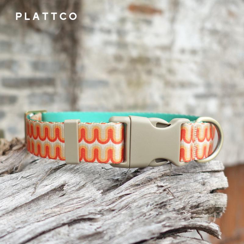 PLATTCO Colorblock Anti-Lost Cat Collar with Heat Transfer Design S 2.0cm x (49-55cm)