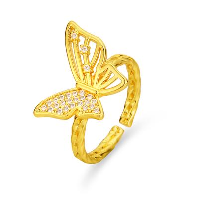 Light Luxury Butterfly Open Ring, New Niche Design Index Finger Ring, Fashionable Versatile Personality Ring Ring Ring