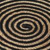 VidaXL Tapis fait à la main Jute avec design de spirale Noir 150 cm