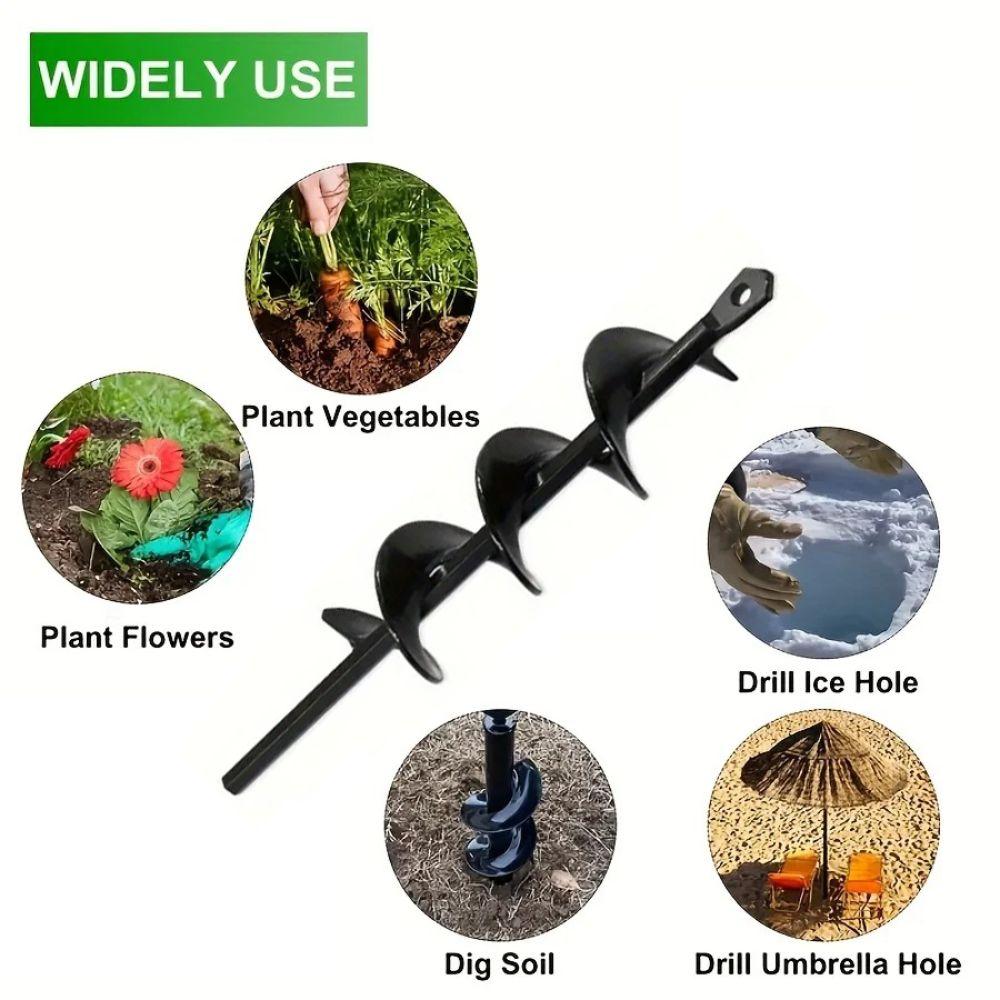 Carbon Steel Auger Drill Bit Black Flower Planting Soil Drill Bits Garden Auger Kit Grow Flowers